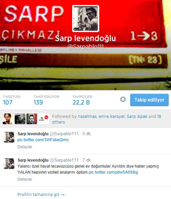 Sarp Levendoğlu Twitter Tweet