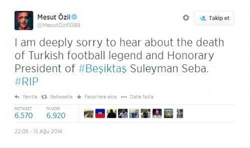 Mesut Özil Süleyman Seba Twitter