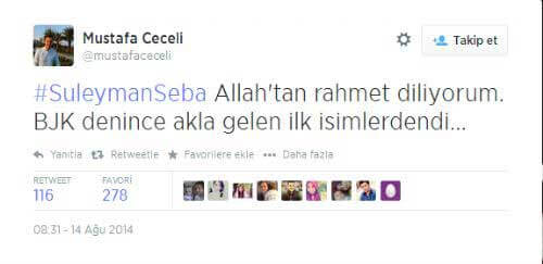 Mustafa Ceceli Süleyman Seba Twitter